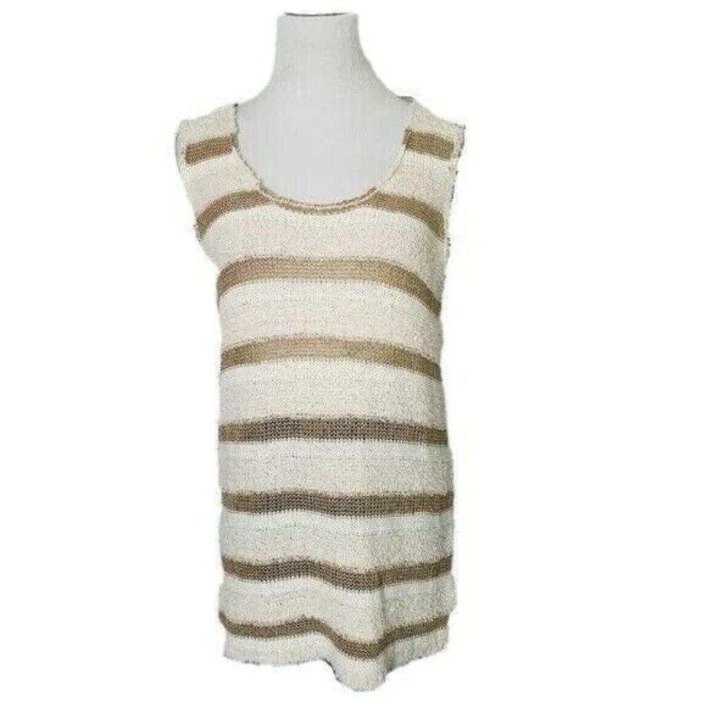 Hem & Thread Sleeveless Striped Knit Sweater Tank Top Womens Size‎ XL Soft